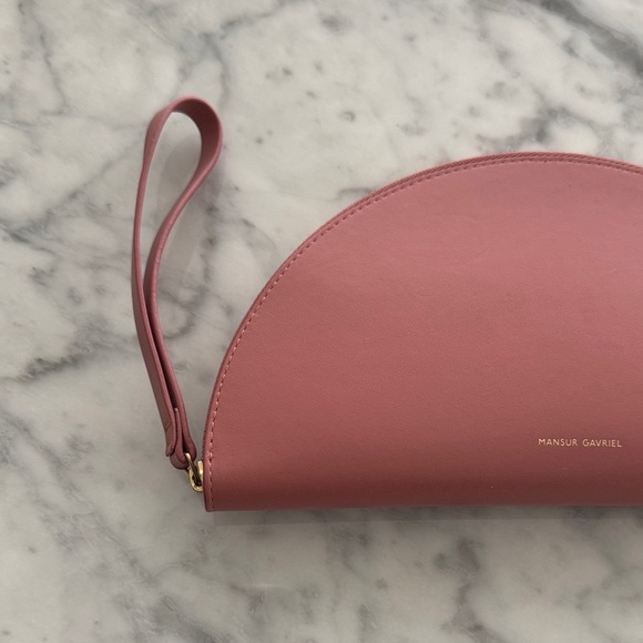Mansur Gavriel Half Moon Wristlet in Pink Blush - Picture 2 of 10